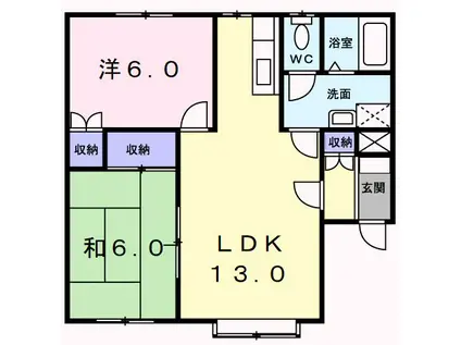 クレストール坂田(2LDK/2階)の間取り写真