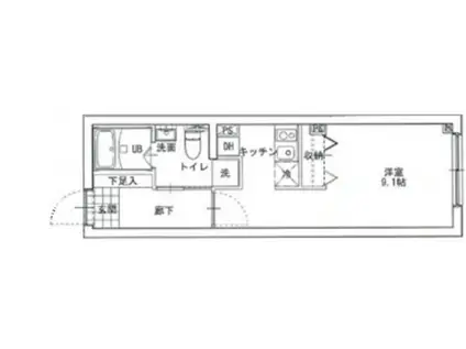 シャインパーク錦糸町(ワンルーム/2階)の間取り写真