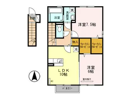 D-ROOM小白川A(2LDK/2階)の間取り写真