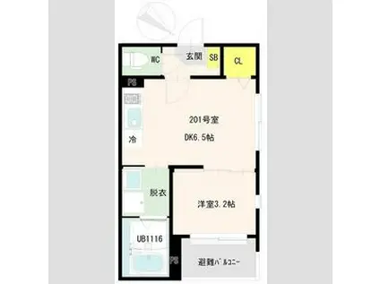 新田一丁目A アパート 3月末まで入居OK(1DK/2階)の間取り写真