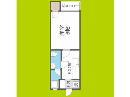 庭井ハイツ(1K/2階)の間取り写真