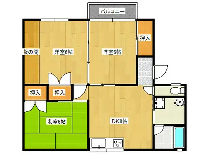フローリッシュ豊栄(3DK/2階)の間取り写真