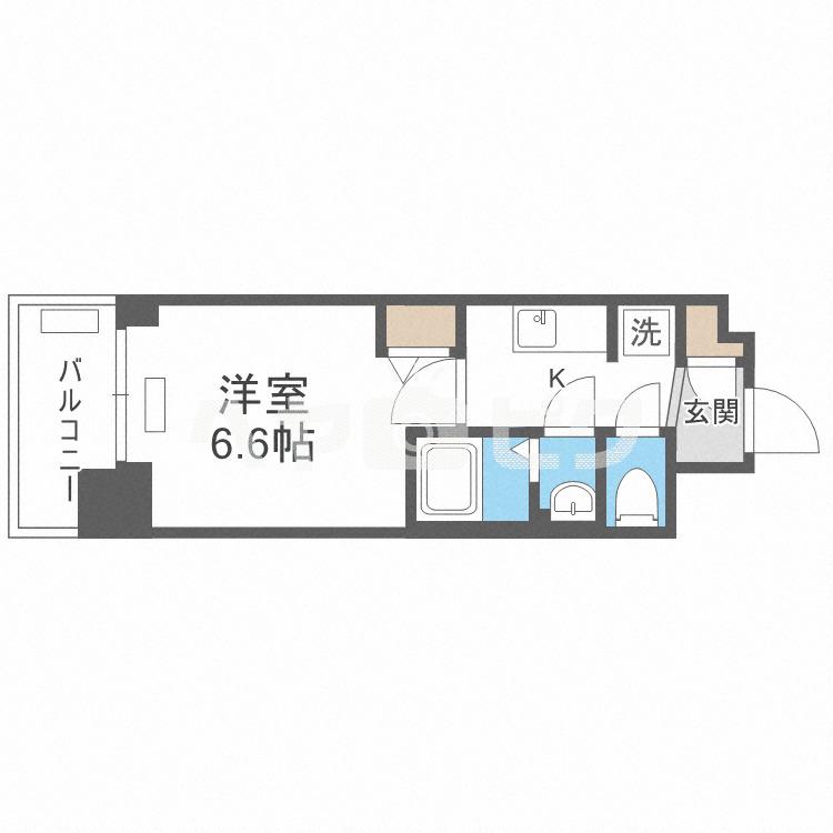 プレサンス新大阪イオリア(1K/2階)の間取り写真