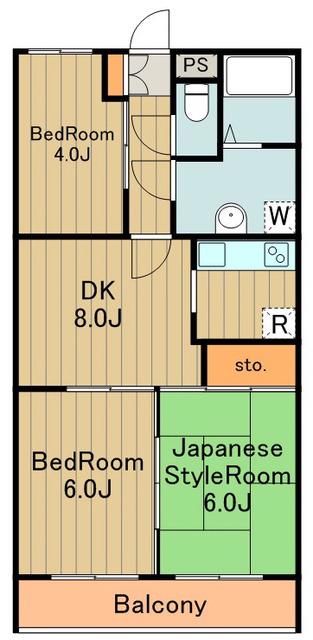 プレジオ小山2(3DK/3階)の間取り写真