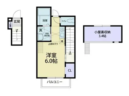 FREUDE(ワンルーム/2階)の間取り写真