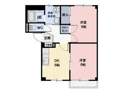 サープラス柳(2DK/2階)の間取り写真