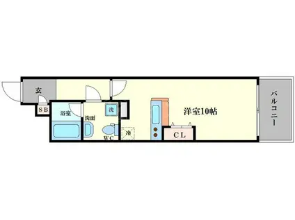 リッツスクエアゲイトキューブ(1K/7階)の間取り写真