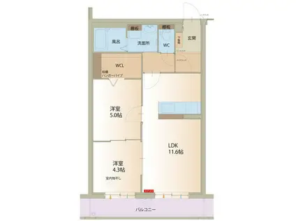 ドミナント瑞浪(2LDK/2階)の間取り写真