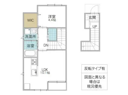 レーガベーネ荒川沖 W(1LDK/2階)の間取り写真