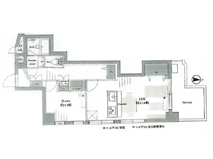 大島ロイヤルマンション(1LDK/2階)の間取り写真