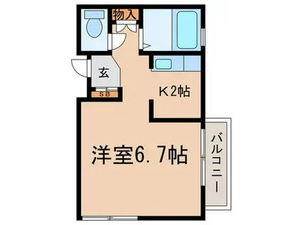 ASCEND(1K/2階)の間取り写真