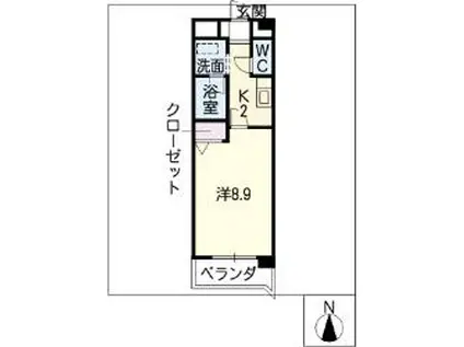 ブランシュピア味美(1K/2階)の間取り写真