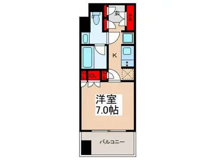 アクシルコート日本橋本町(1K/3階)の間取り写真