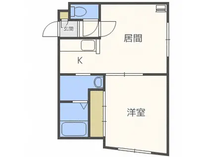 パラ・シェンプレN34(1DK/3階)の間取り写真