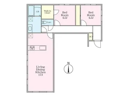 クエスト・大山町(2LDK/2階)の間取り写真