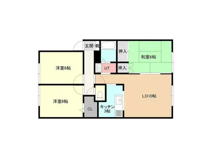 ソフィール西宮の沢(3LDK/1階)の間取り写真