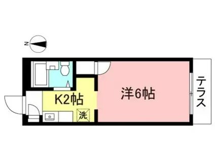 コーポラス田辺(1K/1階)の間取り写真