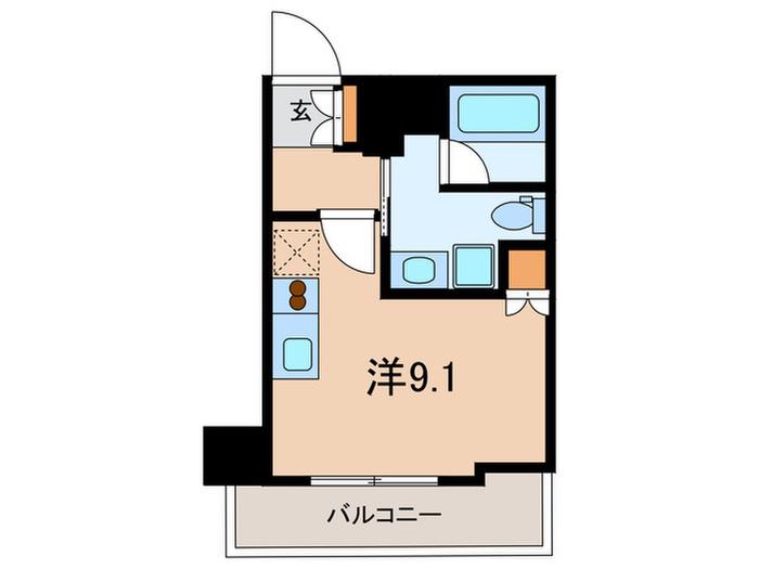 ベルファース芝浦タワー(ワンルーム/13階)の間取り写真