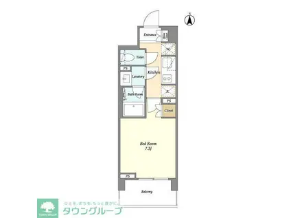 LIBR GRANT 四谷三丁目(1K/5階)の間取り写真