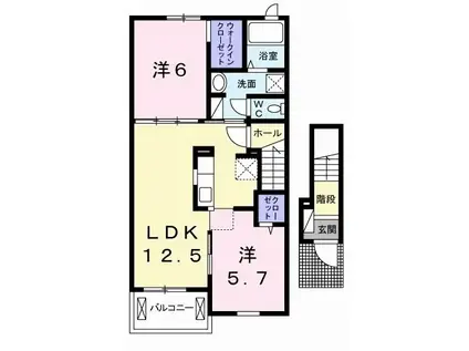 イマズリンナ(2LDK/2階)の間取り写真