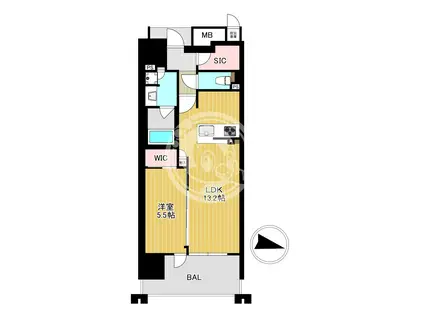 シエリア梅田豊崎(1LDK/5階)の間取り写真