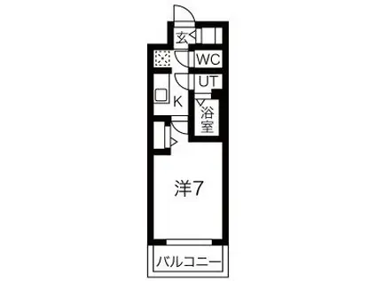 ファステート難波グランプリ(1K/13階)の間取り写真