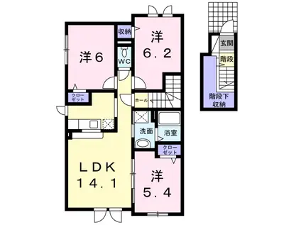 ヴァレリア(3LDK/2階)の間取り写真