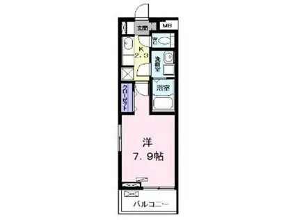 プリムール栄生(1K/3階)の間取り写真
