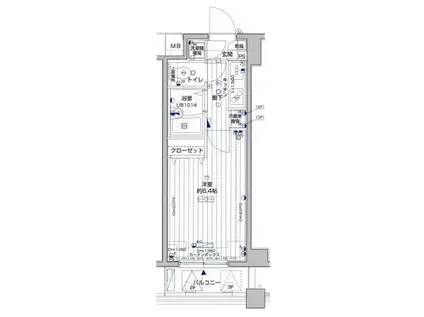 菱和パレス世田谷桜新町(1K/2階)の間取り写真