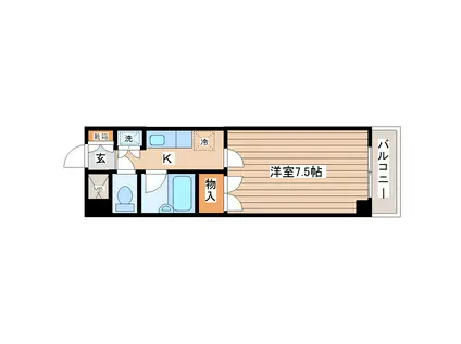 ロイヤルヒルズ泉崎II(1K/1階)の間取り写真