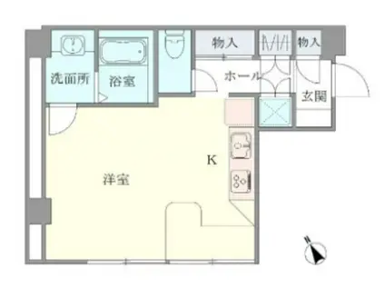 ベルメゾン千歳台(ワンルーム/1階)の間取り写真