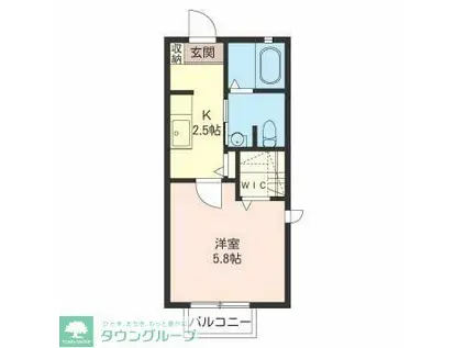 ラ・ベファーナ(1K/2階)の間取り写真