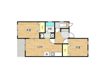 クローバーハウス(2LDK/4階)の間取り写真