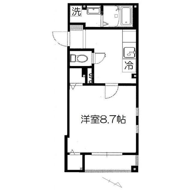 ラスパセス代々木(1DK/1階)の間取り写真