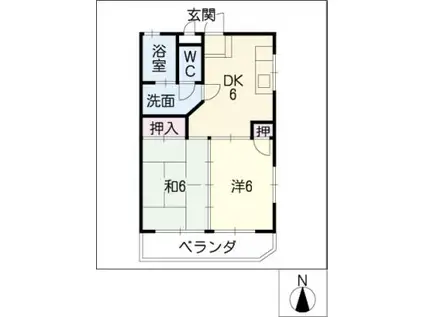 塩池ハイツ(2DK/3階)の間取り写真