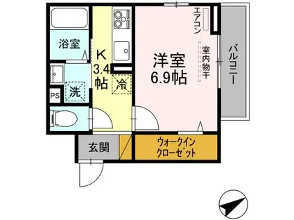 SOARIS(1K/3階)の間取り写真