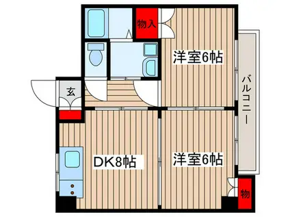 クレッセント堀の内(2DK/1階)の間取り写真