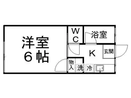 コーポ一高南A(1K/1階)の間取り写真