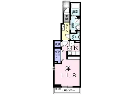 モン・ヴィラージュ(ワンルーム/1階)の間取り写真