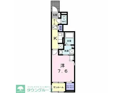 ビレッジベル(1K/1階)の間取り写真