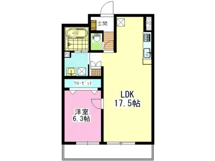 マーガレットテラス(1LDK/7階)の間取り写真