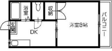 コーポ四番館アップル(1DK/2階)の間取り写真