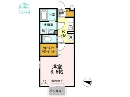 セジュールYAMAZAKI A(1K/1階)の間取り写真