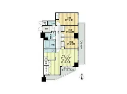 ナイスステージ宇都宮参番館(3LDK/2階)の間取り写真