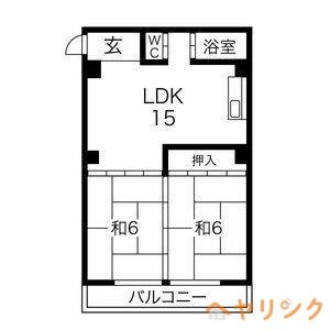 ギャラントビル(2LDK/5階)の間取り写真
