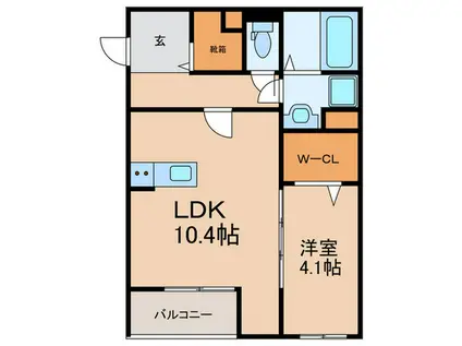 ガレア高宮(1LDK/3階)の間取り写真