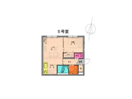 FAVORITE NAKANOSHIMA(1LDK/1階)の間取り写真