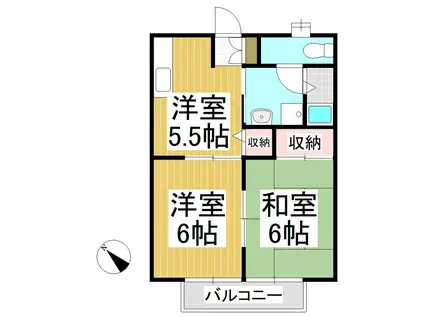 サンビレッジグレープ(2DK/1階)の間取り写真