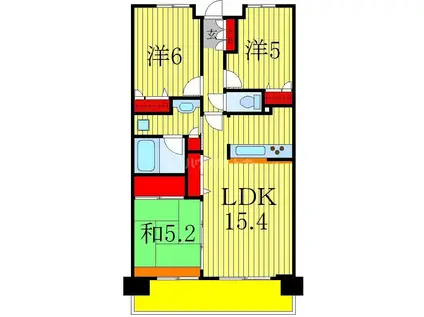 パークホームズ南柏ステーションアベニュー(3LDK/14階)の間取り写真