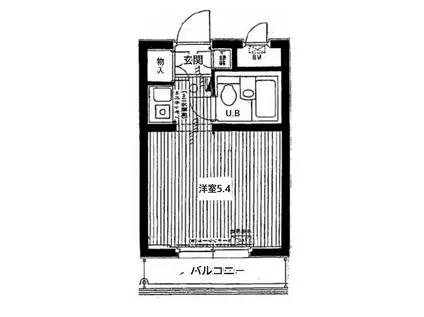 ダイアパレス根岸第2(ワンルーム/1階)の間取り写真